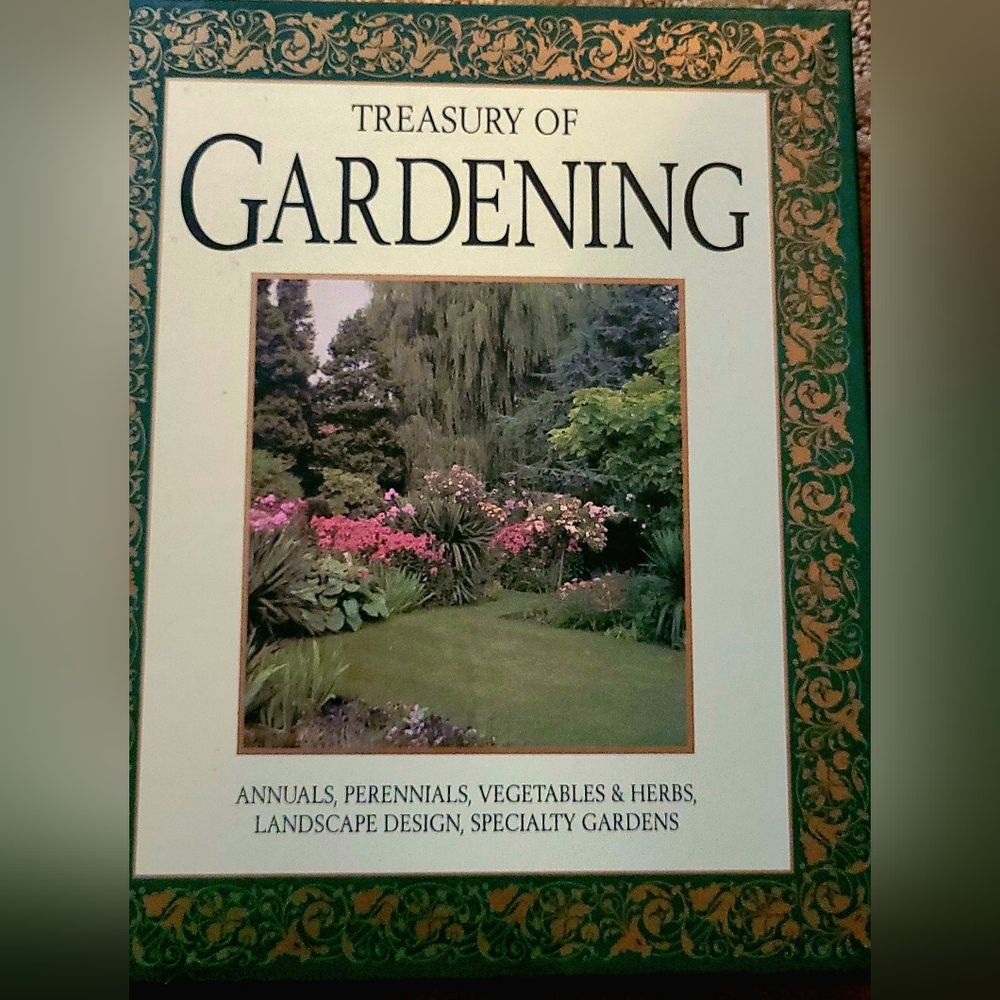 Green and Gold Garden Coffee Table Book Accents